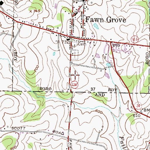 Topographic Map of Citizens Volunteer Fire Company Station 56, PA