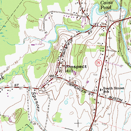 Topographic Map of Prospect Hill, CT