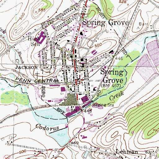Topographic Map of Friendship Hose Company 1 Station 4, PA