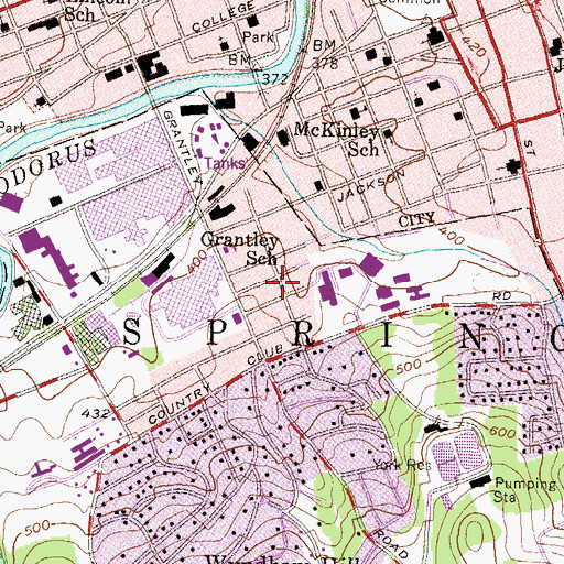 Topographic Map of Grantley Fire and Emergency Medical Services Station 89 - 2, PA