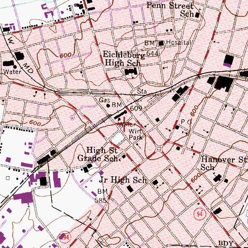 Topographic Map of Eagle Fire Company 2 Station 46, PA