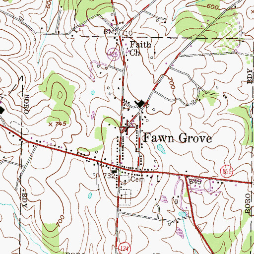 Topographic Map of Loganville Fire Company Station Number 63, PA