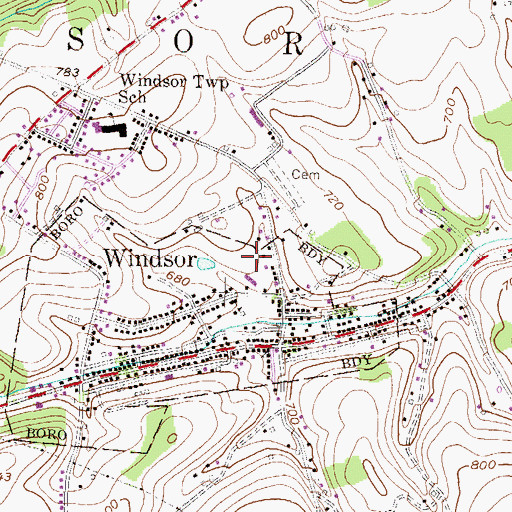 Topographic Map of Laurel Fire Company 1 Station 37, PA