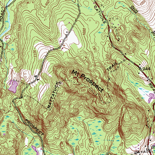 Topographic Map of Mount Prospect, CT