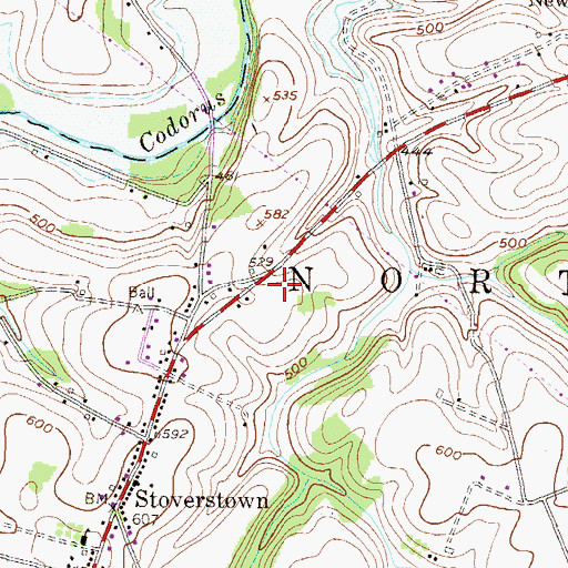 Topographic Map of North Codorus Township Fire Company Station 12, PA