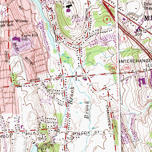 Topographic Map of Prout Brook, CT