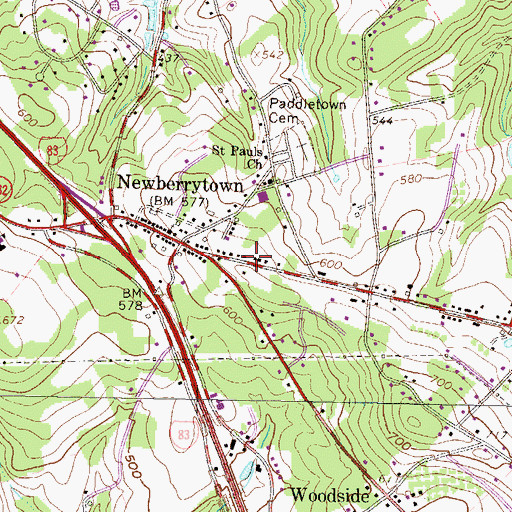 Topographic Map of Newberry Township Fire Department Station 31, PA