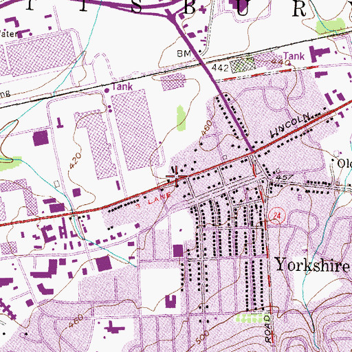 Topographic Map of York Area United Fire and Rescue Station 89 - 1, PA