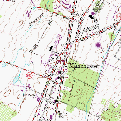 Topographic Map of Union Fire Company 1 Station 23, PA