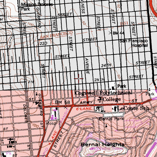 Topographic Map of Camp Alert (historical), CA