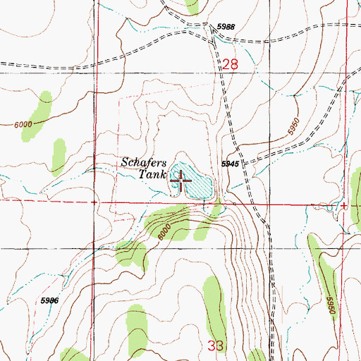 Topographic Map of Schafers Tank, AZ