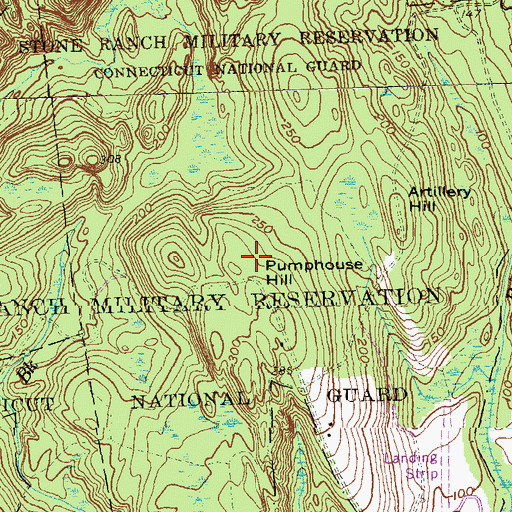 Topographic Map of Pumphouse Hill, CT