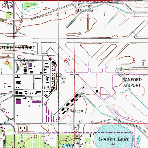 Topographic Map of Naval Air Station Sanford (historical), FL