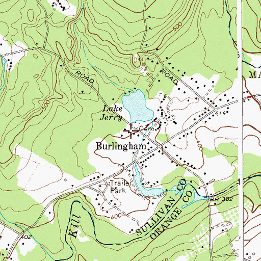 Topographic Map of Burlingham School (historical), NY