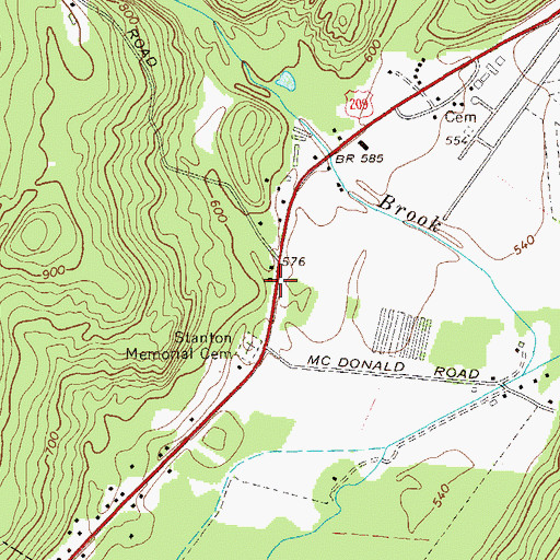 Topographic Map of Gumaer School (historical), NY