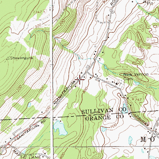 Topographic Map of New Vernon School (historical), NY