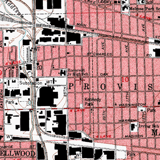 Topographic Map of True Vine Church of God in Christ, IL