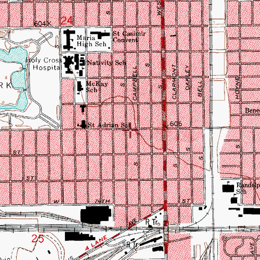 Topographic Map of Ephraim Bajar Cultural Center, IL