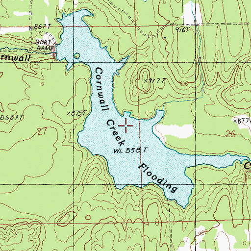 Topographic Map of Cornwall Creek Flooding, MI