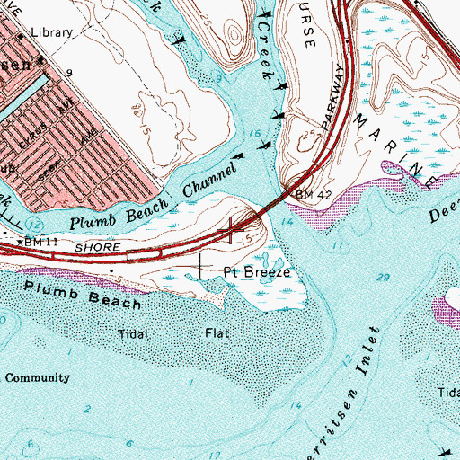 Topographic Map of Plumb Island, NY