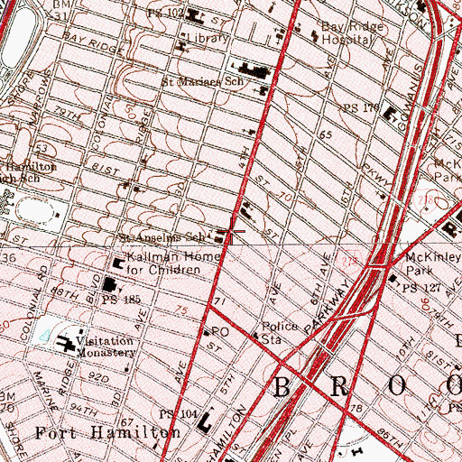 Topographic Map of Saint Anselm Roman Catholic Church, NY