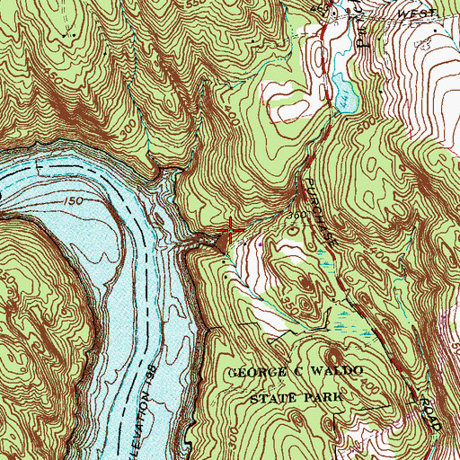 Topographic Map of Purchase Brook, CT