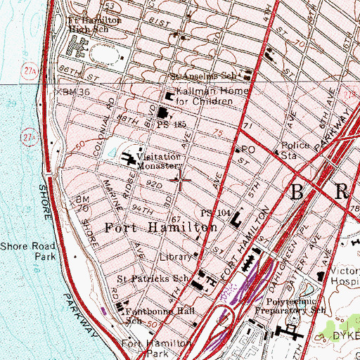 Topographic Map of Trinity Lutheran Church, NY