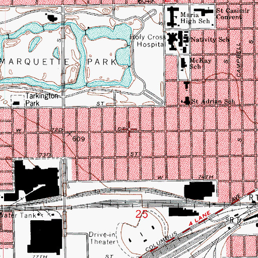 Topographic Map of Grace Christian Ministries, IL
