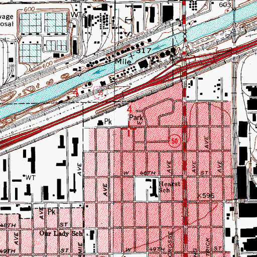 Topographic Map of Leclaire Baptist Church, IL