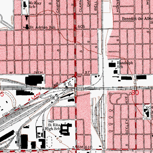 Topographic Map of Second Mount Calvary Missionary Baptist Church, IL