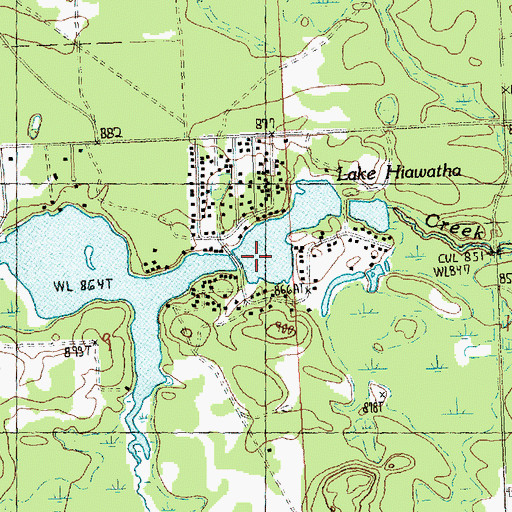 Topographic Map of Lake Hiawatha, MI