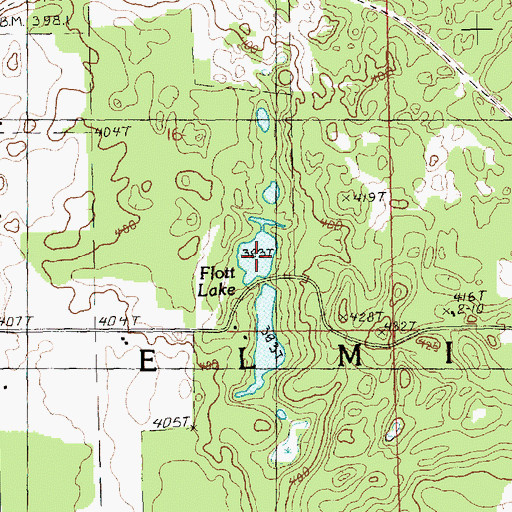 Topographic Map of Flott Lake, MI