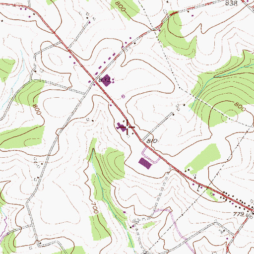 Topographic Map of Collinsville Community Library, PA