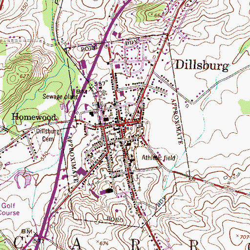 Topographic Map of Dillsburg Area Public Library, PA