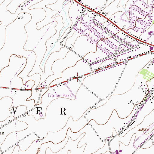 Topographic Map of Dover Area Community Library, PA