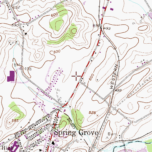 Topographic Map of Glatfelter Memorial Library, PA