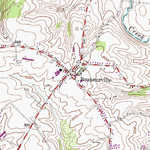 Topographic Map of Brunnerville Fire Company Station 22, PA