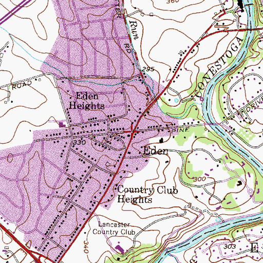 Topographic Map of Eden Fire Company Station 204, PA