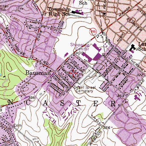 Topographic Map of Lancaster Township Fire Department South Station 66 Headquarters, PA