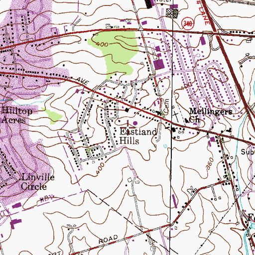 Topographic Map of Lafayette Fire Company Station 63, PA