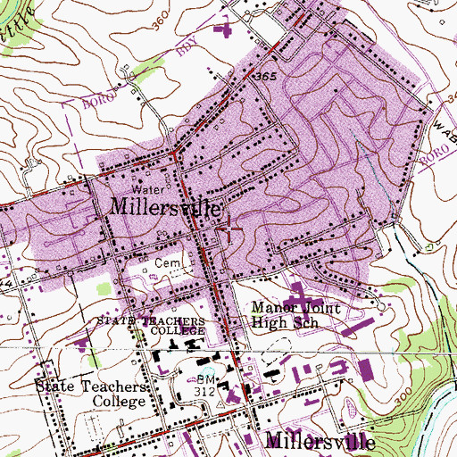 Topographic Map of Blue Rock Fire Rescue Station 90 - 5, PA