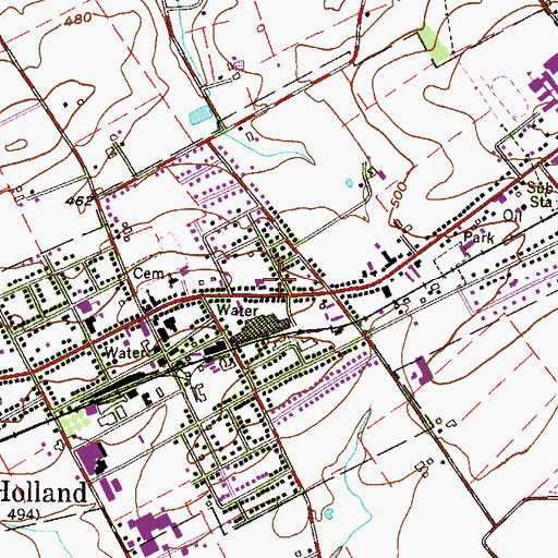 Topographic Map of Garden Spot Fire Rescue Station 39 - 1, PA