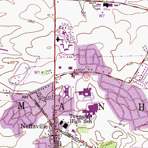 Topographic Map of Neffsville Fire Company Station 207, PA