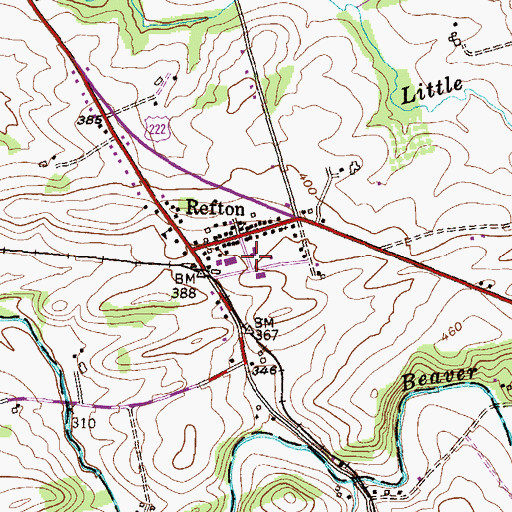 Topographic Map of Refton Fire Company Station 59, PA