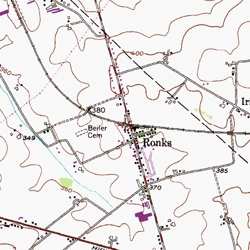Topographic Map of Ronks Fire Company Station 48, PA