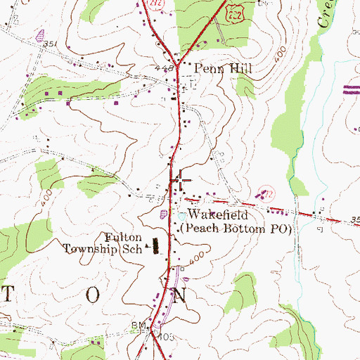 Topographic Map of Robert Fulton Fire Company Station 89, PA