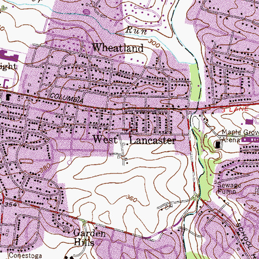 Topographic Map of Blue Rock Fire Rescue Station 90 - 1, PA