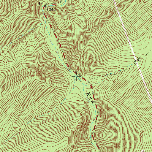 Topographic Map of Bear Hollow Run, PA