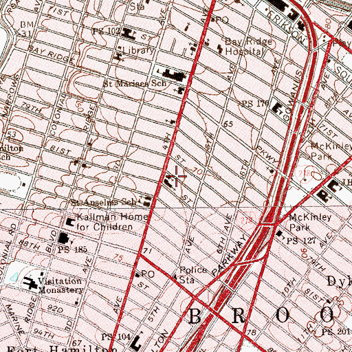 Topographic Map of Our Saviors Lutheran Church, NY
