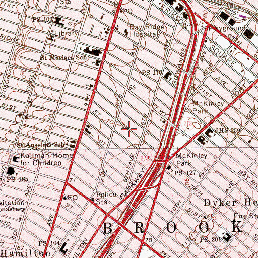 Topographic Map of Chinese Promise Baptist Church, NY